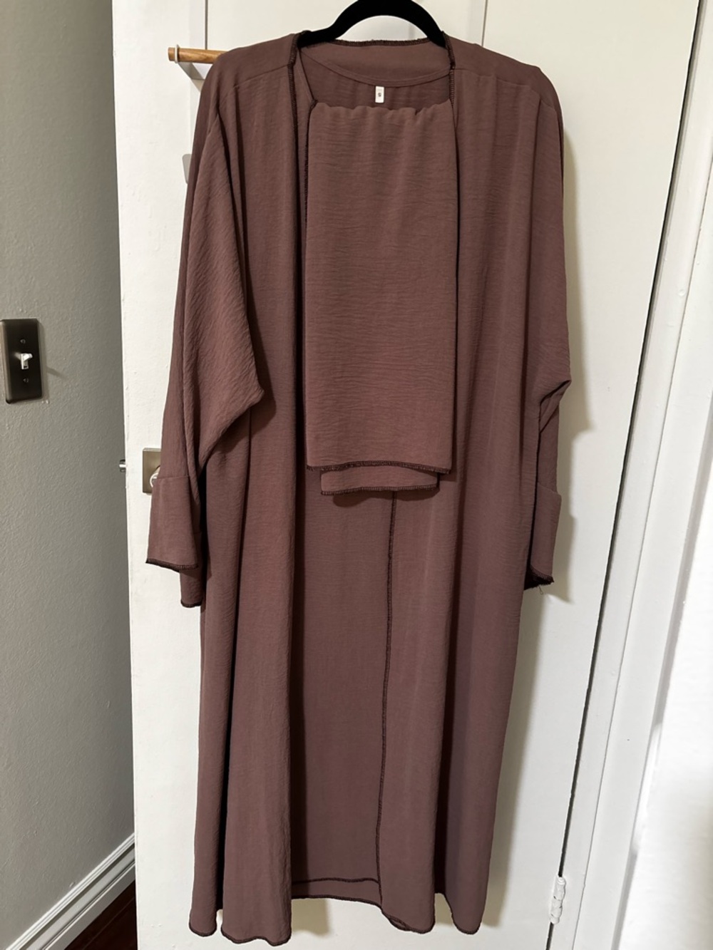 3 piece dress, abaya and scarf Lightweight - Dusty Mauve - Picture 2 of 9